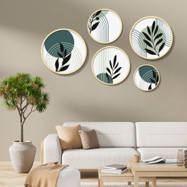 Wallity Yats-22 Conjunto de 5 Cuadros Decorativos Multicolor